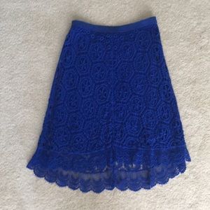 Ella Moss blue crochet skirt